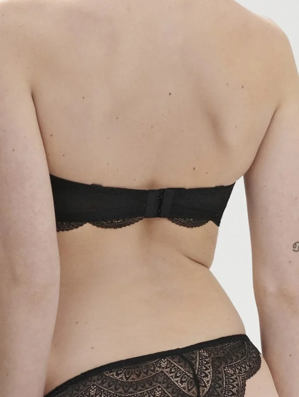 Simone Perele Karma Strapless Women's Black Lace Balconette Bra 34D